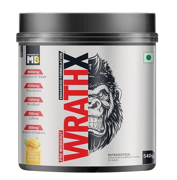 MuscleBlaze Pre Workout WrathX 540g
