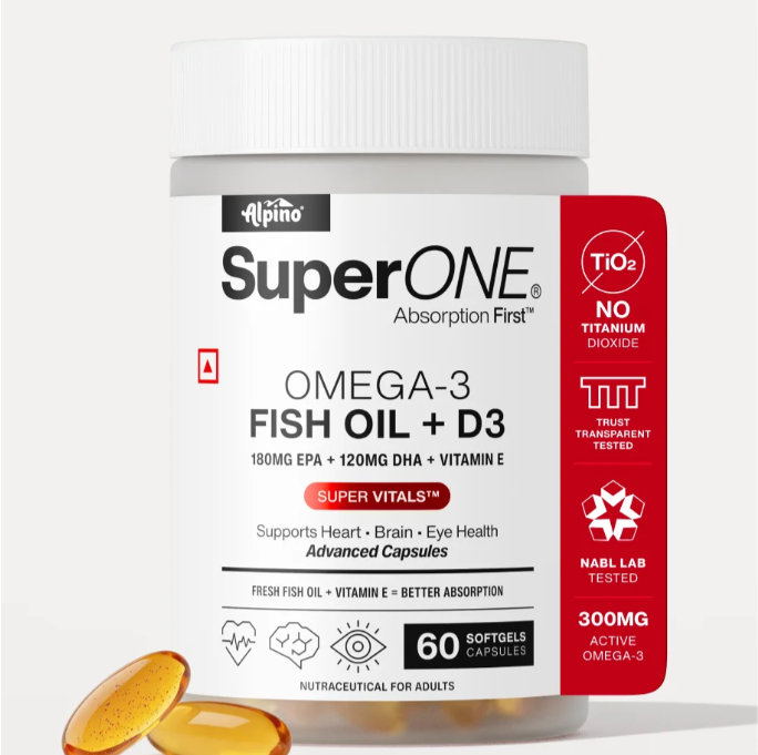 ALPINO SUPERONE OMEGA-3 FISH OIL + D3 60 SOFTGEL