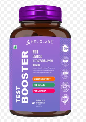 Helixlabz Test Booster Tablets for Men – Advanced Testosterone Support with Ginseng, Tribulus & Fenugreek