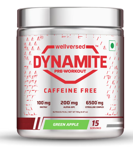 WELLVERSED Dynamite Pre-Workout Caffeine Free ( 195g, 15 Servings )