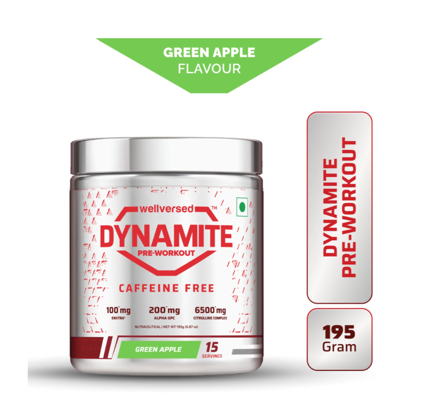 WELLVERSED Dynamite Pre-Workout Caffeine Free ( 195g, 15 Servings )