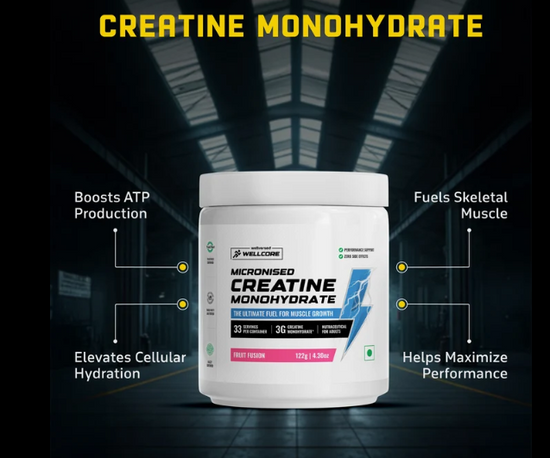 WELLVERSED Wellcore Pure Micronised Creatine Monohydrate 122g, 33 servings