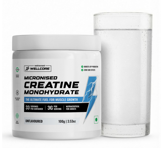 WELLVERSED Wellcore Pure Micronised Creatine Monohydrate (307g, 83 servings)
