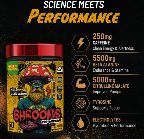 Absolute Shrooms Pre Workout 500g